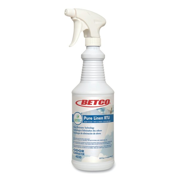 Betco Pure Linen RTU Odor Eliminator, Pure Linen, 32 oz Spray Bottle, 6PK 40307000